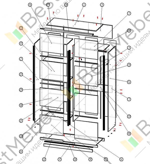 Схема сборки шкаф купе байкал