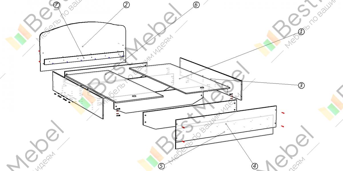 Схема сборки кровати светлана