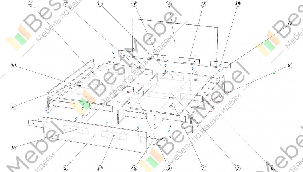 Кровать милена схема сборки