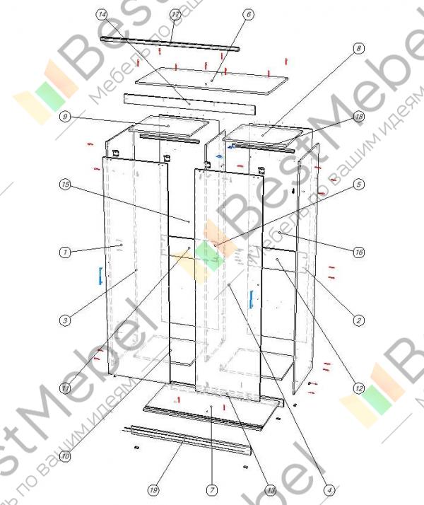 Шкаф купе галакси 3 bms схема сборки