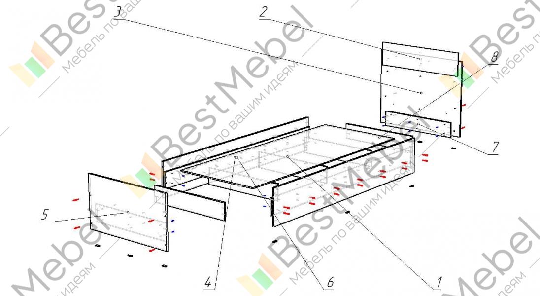 Кровать фиеста сборка 160х200