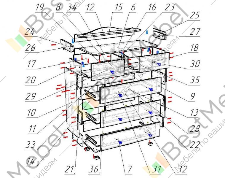 Пеленальный комод схема сборки